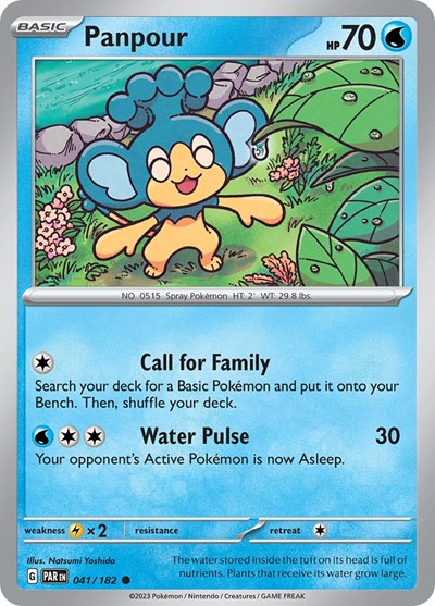 2023 Pokemon: SV04: Paradox Rift (PAR) - Panpour (#041/182, Common) (, Near Mint)