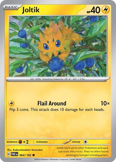 2023 Pokemon: SV04: Paradox Rift (PAR) - Joltik 064 182 (#064/182, Common) (, Near Mint)