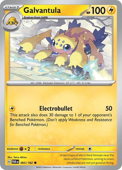 2023 Pokemon: SV04: Paradox Rift (PAR) - Galvantula (#065/182, Common) (, Near Mint)
