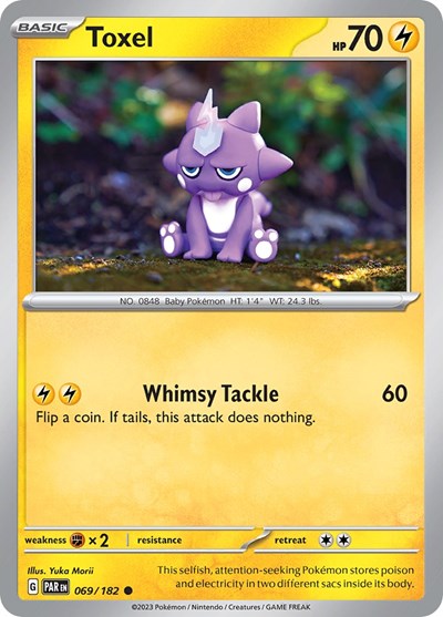 2023 Pokemon: SV04: Paradox Rift (PAR) - Toxel (#069/182, Common) (, Near Mint)