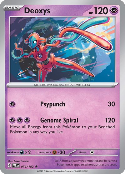 2023 Pokemon: SV04: Paradox Rift (PAR) - Deoxys (#074/182, Rare) (Holofoil, Near Mint)
