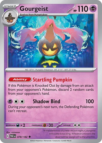2023 Pokemon: SV04: Paradox Rift (PAR) - Gourgeist (#078/182, Uncommon) (, Near Mint)