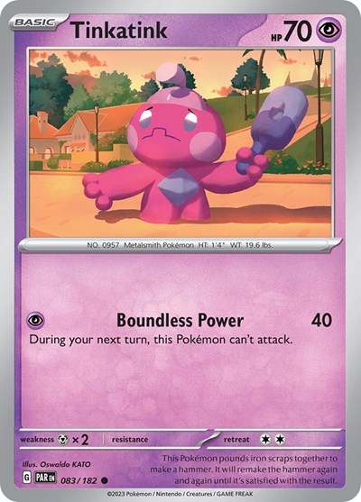 2023 Pokemon: SV04: Paradox Rift (PAR) - Tinkatink 083 182 (#083/182, Common) (, Near Mint)
