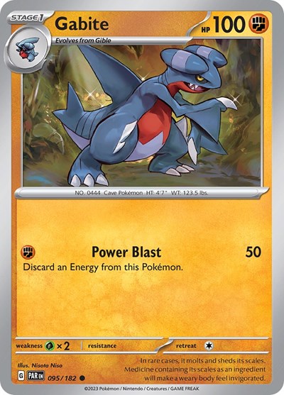 2023 Pokemon: SV04: Paradox Rift (PAR) - Gabite (#095/182, Common) (, Near Mint)