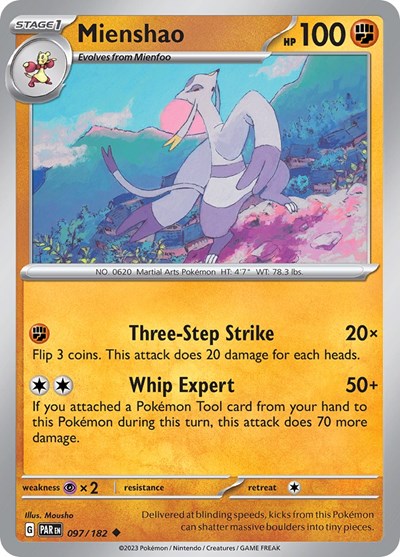 2023 Pokemon: SV04: Paradox Rift (PAR) - Mienshao 097 182 (#097/182, Uncommon) (, Near Mint)
