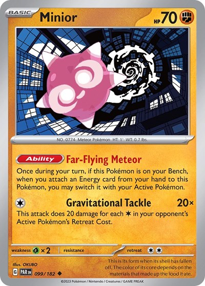 2023 Pokemon: SV04: Paradox Rift (PAR) - Minior 099 182 (#099/182, Uncommon) (, Near Mint)