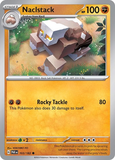 2023 Pokemon: SV04: Paradox Rift (PAR) - Naclstack (#103/182, Common) (, Near Mint)