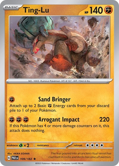 2023 Pokemon: SV04: Paradox Rift (PAR) - Ting Lu (#109/182, Rare) (Reverse Holofoil, Near Mint)
