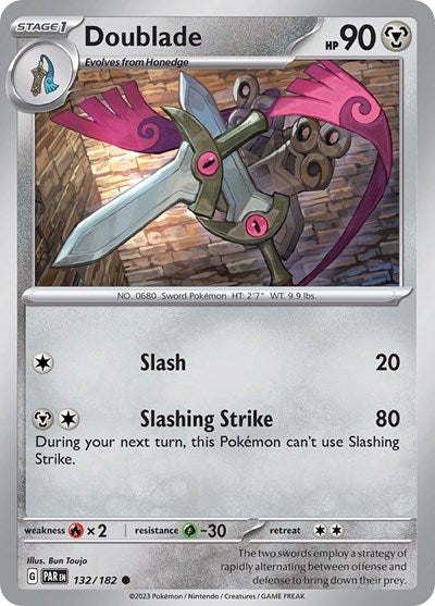 2023 Pokemon: SV04: Paradox Rift (PAR) - Doublade 132 182 (#132/182, Common) (, Near Mint)