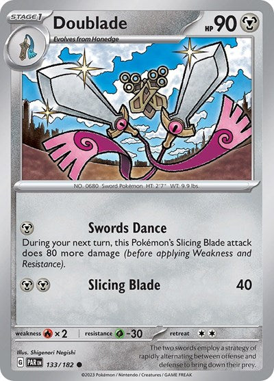 2023 Pokemon: SV04: Paradox Rift (PAR) - Doublade 133 182 (#133/182, Common) (, Near Mint)