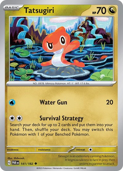 2023 Pokemon: SV04: Paradox Rift (PAR) - Tatsugiri (#141/182, Uncommon) (, Near Mint)