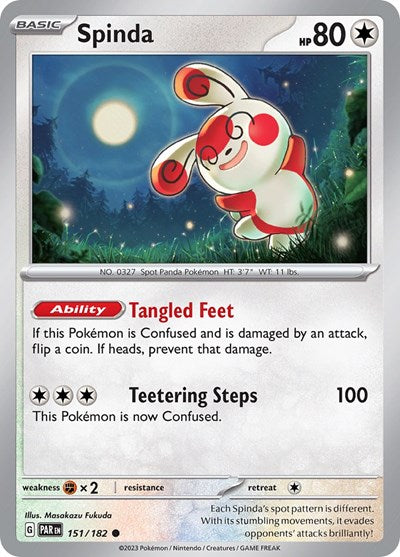 2023 Pokemon: SV04: Paradox Rift (PAR) - Spinda (#151/182, Common) (, Near Mint)