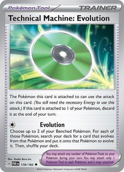 2023 Pokemon: SV04: Paradox Rift (PAR) - Technical Machine Evolution (#178/182, Uncommon) (, Near Mint)