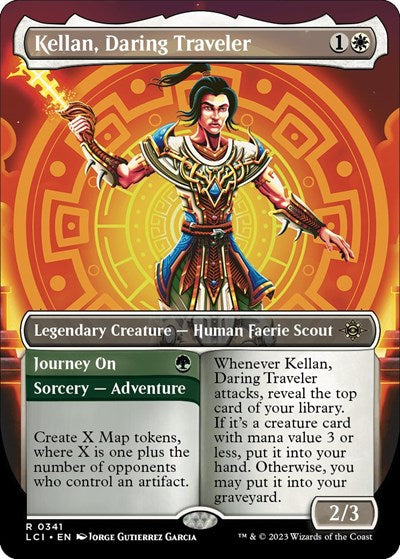2023 Magic: The Gathering: The Lost Caverns of Ixalan (LCI) - Kellan Daring Traveler Borderless (#341, Rare) (, Near Mint)