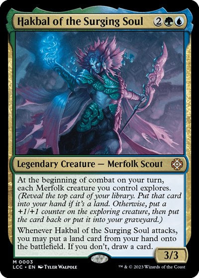 2023 Magic: The Gathering: Commander: The Lost Caverns of Ixalan (LCC) - Hakbal of the Surging Soul (#3, Mythic Rare) (Foil, Near Mint)