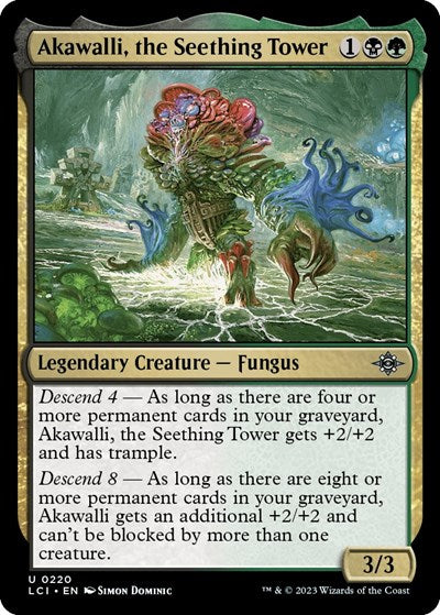 2023 Magic: The Gathering: The Lost Caverns of Ixalan (LCI) - Akawalli the Seething Tower (#220, Uncommon)