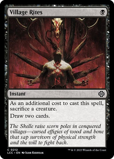 2023 Magic: The Gathering: Commander: The Lost Caverns of Ixalan (LCC) - Village Rites (#212, Common) (, Near Mint)
