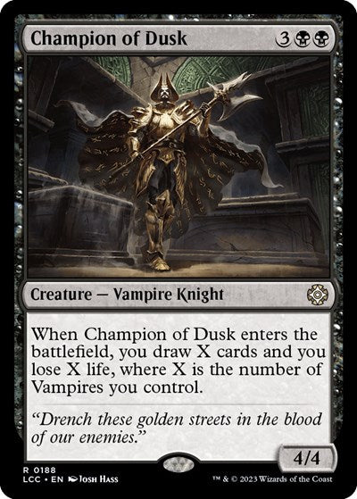 2023 Magic: The Gathering: Commander: The Lost Caverns of Ixalan (LCC) - Champion of Dusk (#188, Rare) (, Near Mint)