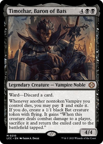 2023 Magic: The Gathering: Commander: The Lost Caverns of Ixalan (LCC) - Timothar Baron of Bats (#210, Mythic Rare) (, Near Mint)