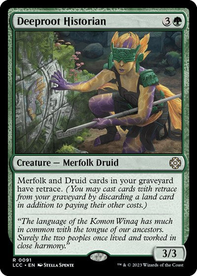 2023 Magic: The Gathering: Commander: The Lost Caverns of Ixalan (LCC) - Deeproot Historian (#91, Rare) (, Near Mint)