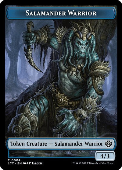 2023 Magic: The Gathering: Commander: The Lost Caverns of Ixalan (LCC) - Salamander Warrior Treasure Double Sided Token (#4 // 18, T) (, Near Mint)