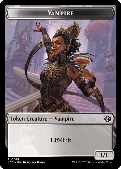 2023 Magic: The Gathering: Commander: The Lost Caverns of Ixalan (LCC) - Vampire 0014 Vampire Demon Double Sided Token (#14 // 15, T) (, Near Mint)