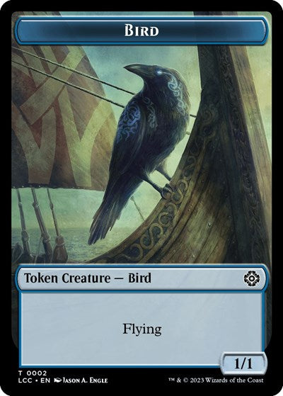 2023 Magic: The Gathering: Commander: The Lost Caverns of Ixalan (LCC) - Bird Merfolk 0003 Double Sided Token (#2 // 3, T) (, Near Mint)