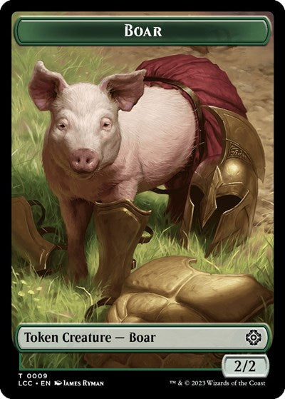 2023 Magic: The Gathering: Commander: The Lost Caverns of Ixalan (LCC) - Boar Merfolk 0003 Double Sided Token (#9 // 3, T) (, Near Mint)