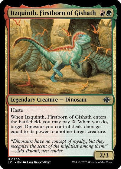 2023 Magic: The Gathering: The Lost Caverns of Ixalan (LCI) - Itzquinth Firstborn of Gishath (#230, Uncommon)