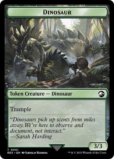 2023 Magic: The Gathering: Universes Beyond: Jurassic World Collection (REX) - Dinosaur Token (#1, T) (, Near Mint)