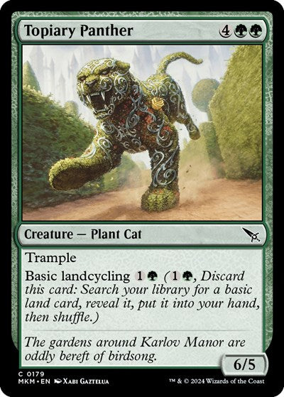 2024 Magic: The Gathering: Murders at Karlov Manor (MKM) - Topiary Panther (#179, Common) (, Near Mint)