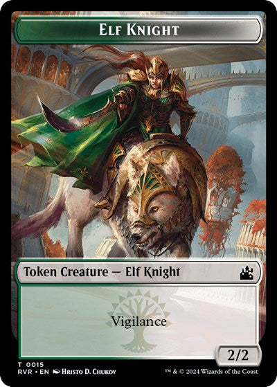2024 Magic: The Gathering: Ravnica Remastered (RVR) - Elf Knight Token (#15, T) (, Near Mint)