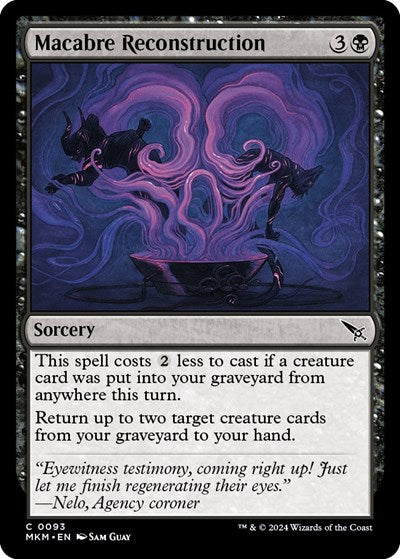 2024 Magic: The Gathering: Murders at Karlov Manor (MKM) - Macabre Reconstruction (#93, Common) (, Near Mint)