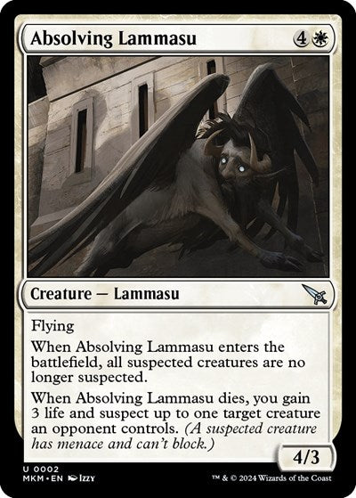 2024 Magic: The Gathering: Murders at Karlov Manor (MKM) - Absolving Lammasu (#2, Uncommon) (, Near Mint)