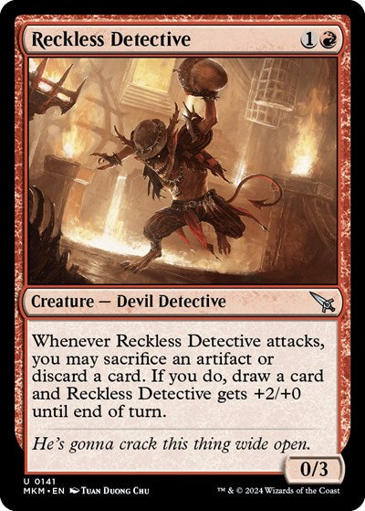 2024 Magic: The Gathering: Murders at Karlov Manor (MKM) - Reckless Detective (#141, Uncommon) (, Near Mint)