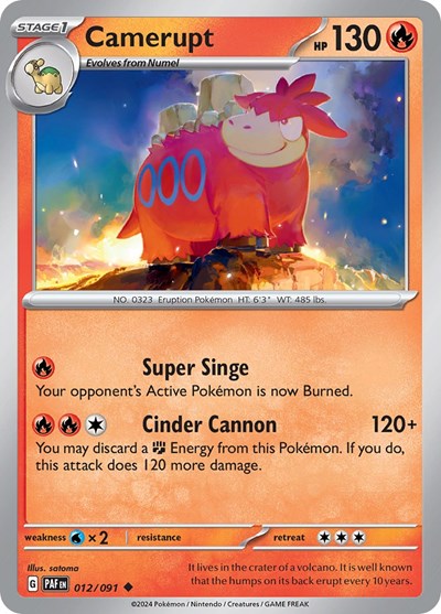 2024 Pokemon: SV: Paldean Fates (PAF) - Camerupt (#012/091, Uncommon) (, Near Mint)