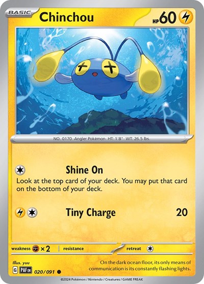 2024 Pokemon: SV: Paldean Fates (PAF) - Chinchou (#020/091, Common) (, Near Mint)