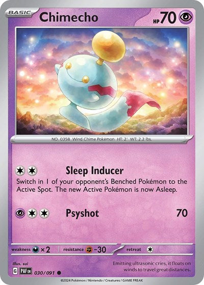 2024 Pokemon: SV: Paldean Fates (PAF) - Chimecho (#030/091, Common) (, Near Mint)