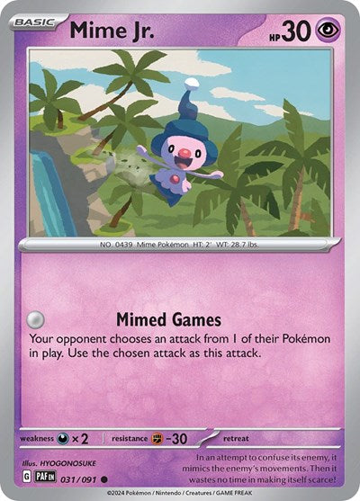 2024 Pokemon: SV: Paldean Fates (PAF) - Mime Jr 031 091 (#031/091, Common) (, Near Mint)