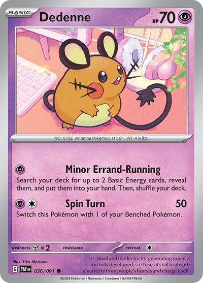 2024 Pokemon: SV: Paldean Fates (PAF) - Dedenne (#036/091, Common) (, Near Mint)