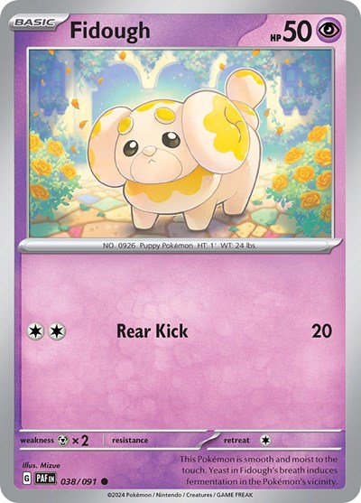 2024 Pokemon: SV: Paldean Fates (PAF) - Fidough (#038/091, Common) (, Near Mint)