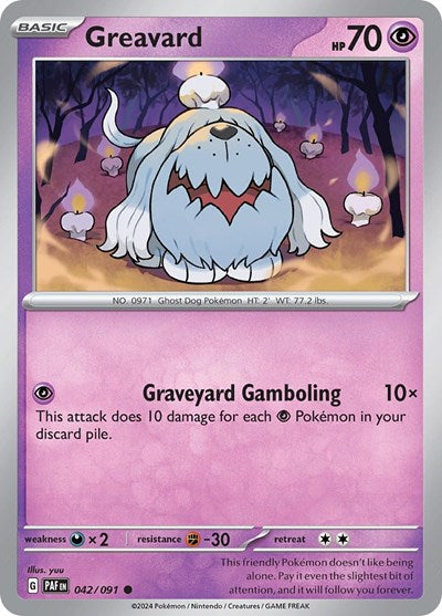 2024 Pokemon: SV: Paldean Fates (PAF) - Greavard (#042/091, Common) (, Near Mint)