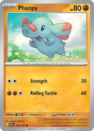2024 Pokemon: SV: Paldean Fates (PAF) - Phanpy (#048/091, Common) (, Near Mint)