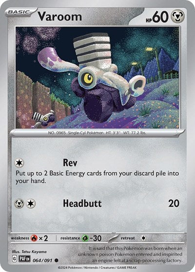 2024 Pokemon: SV: Paldean Fates (PAF) - Varoom 064 091 (#064/091, Common) (, Near Mint)
