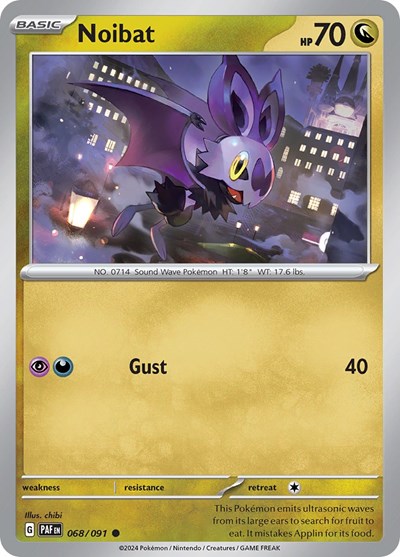 2024 Pokemon: SV: Paldean Fates (PAF) - Noibat 068 091 (#068/091, Common) (, Near Mint)