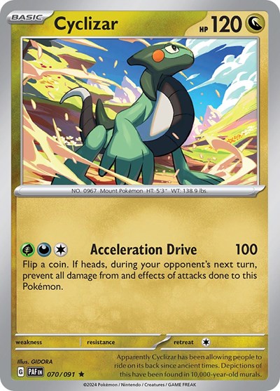 2024 Pokemon: SV: Paldean Fates (PAF) - Cyclizar 070 091 (#070/091, Rare) (Reverse Holofoil, Near Mint)