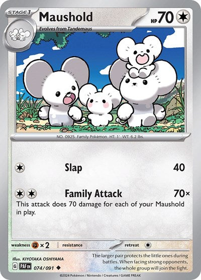 2024 Pokemon: SV: Paldean Fates (PAF) - Maushold 074 091 (#074/091, Uncommon) (, Near Mint)