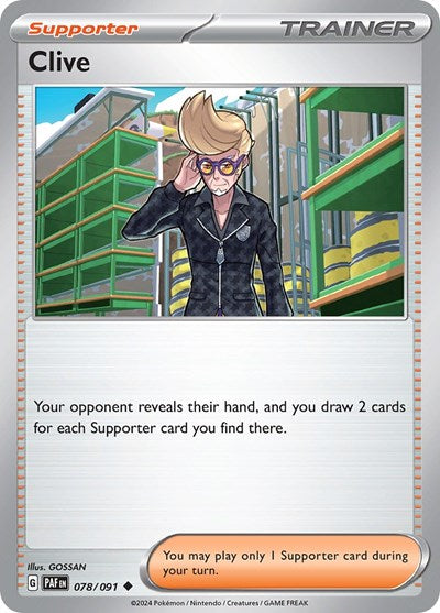 2024 Pokemon: SV: Paldean Fates (PAF) - Clive 078 091 (#078/091, Uncommon) (, Near Mint)