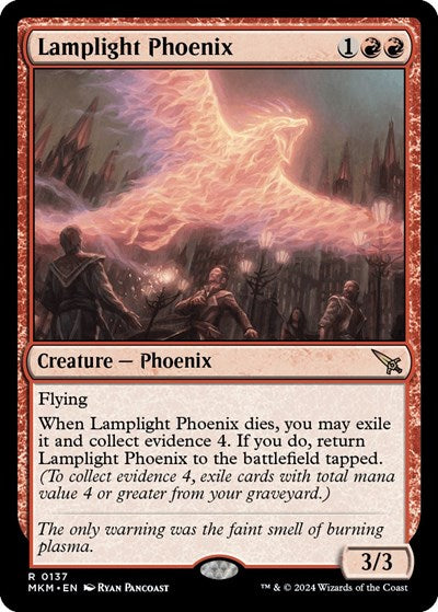 2024 Magic: The Gathering: Murders at Karlov Manor (MKM) - Lamplight Phoenix (#137, Rare) (, Near Mint)