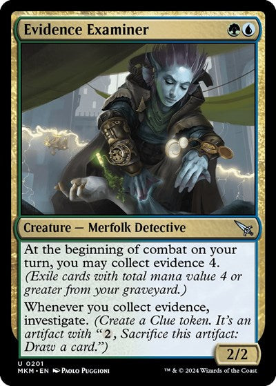 2024 Magic: The Gathering: Murders at Karlov Manor (MKM) - Evidence Examiner (#201, Uncommon) (, Near Mint)